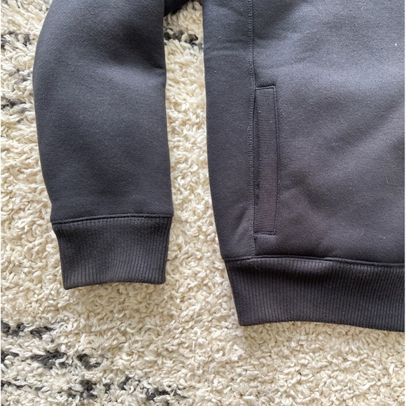 GAP Men’s Sweatshirt Feeling/Material Fleece Inside Bomber Jacket - Black, Large - Picture 6 of 7